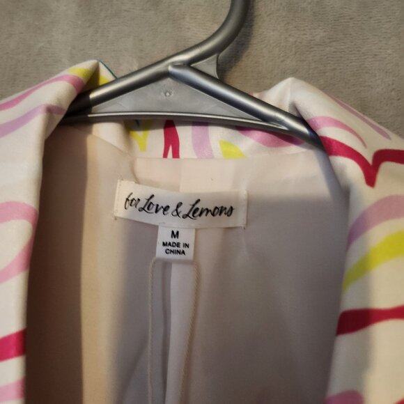 For Love/Lemons Regency Fashion Noah Top Colorful Funky Retro Pattern Blazer M - Picture 8 of 8